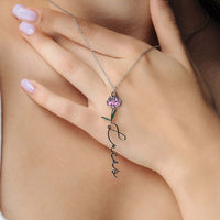 Thumbnail for Flower Name Necklace featuring a delicate floral accent from Brother & Sisters, showcasing elegance and individuality.