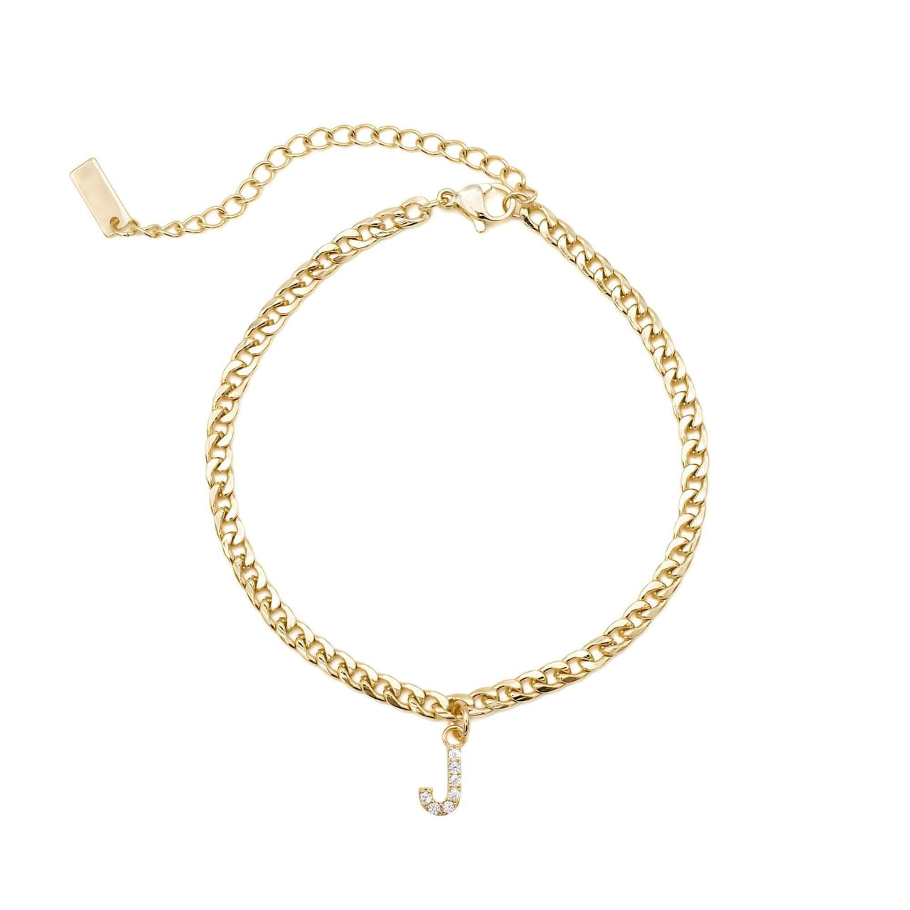 Gold Initial Anklet - Ankle Bracelet - Anklet for Women - Gold Leg Bracelet Anklet J Brother & Sisters