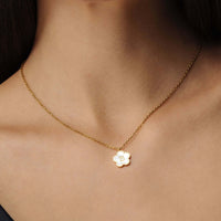 Thumbnail for Flower Initial Necklace - Delicate gold necklace with floral design by Brother & Sisters, featuring an initial charm.