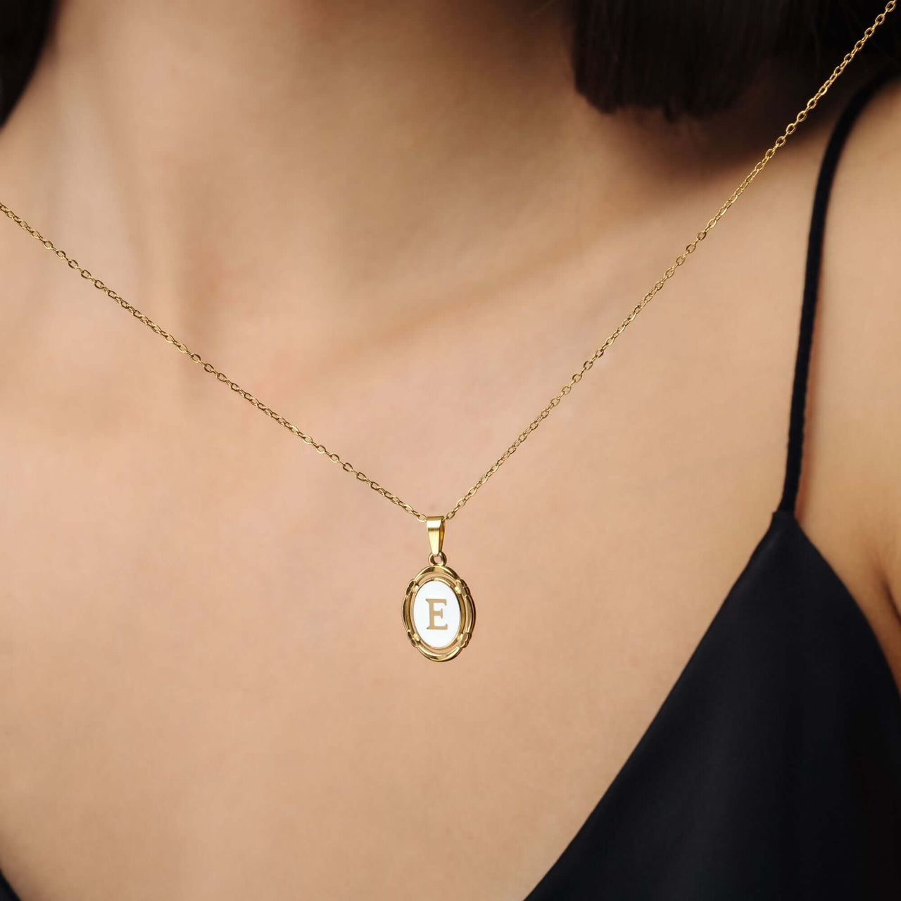 Princess Initial Necklace – Gold necklace for women featuring a personalized letter pendant by Brother & Sisters.
