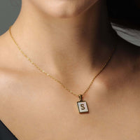 Thumbnail for Happiness Initial Necklace - Gold letter necklace for women by Brother & Sisters, featuring an elegant 'S' initial.