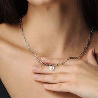 Thumbnail for Trendy Initial Necklace by Brother & Sisters, featuring a gold chain with a personalized charm.