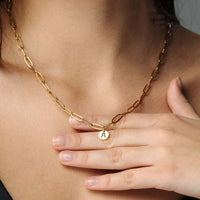 Thumbnail for Trendy Initial Necklace by Brother & Sisters, featuring a gold chain and personalized 'A' pendant, perfect for women.