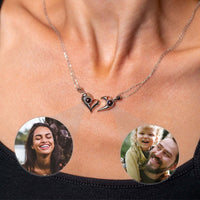 Thumbnail for Half-Heart Photo Necklace Set featuring personalized photo spaces for cherished memories by Brother & Sisters.