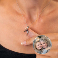 Thumbnail for Half-Heart Photo Necklace Set featuring a sleek design with a personalized photo of loved ones by Brother & Sisters.