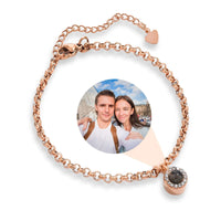Thumbnail for Halo Personalized Photo Bracelet - Personalized Gift for Women - Custom Jewelry For Her - Custom Bracelet Picture - Personalised Photo Gift Bracelet Rose Gold Brother & Sisters