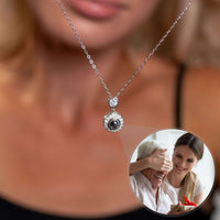 Thumbnail for Halo Photo Necklace - Personalised Necklace - Customised Necklace Necklace Silver Brother & Sisters