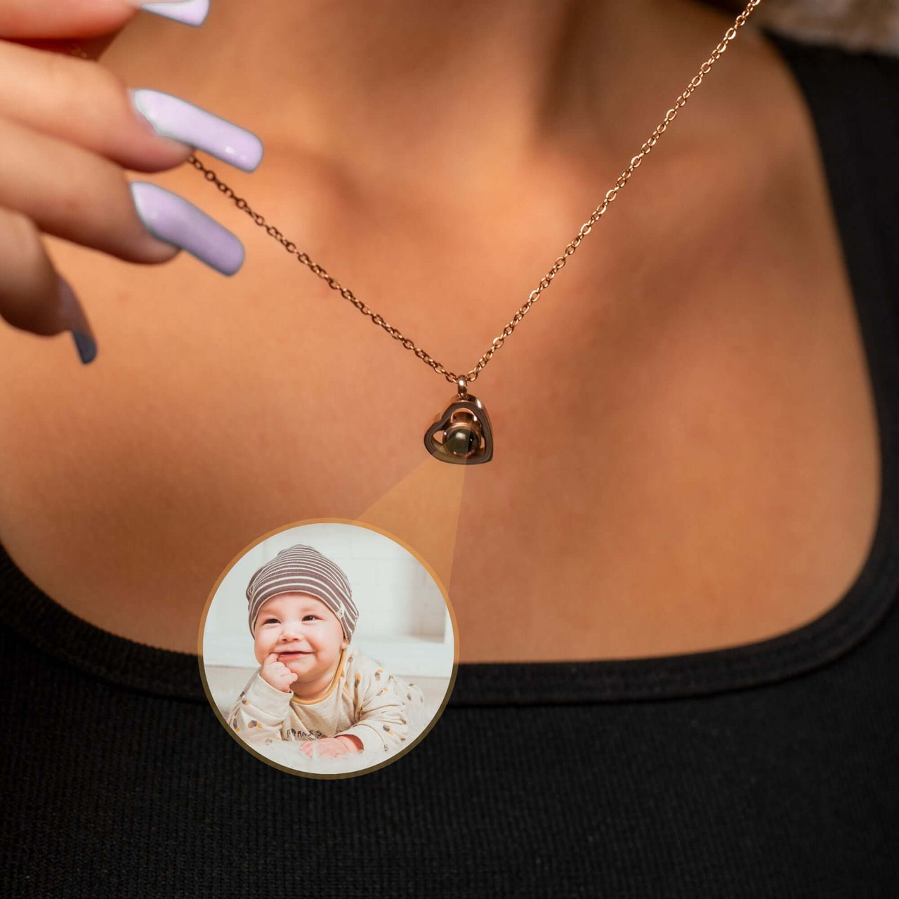 Heart Photo Necklace - Personalised Necklace - Customised Necklace Necklace Brother & Sisters