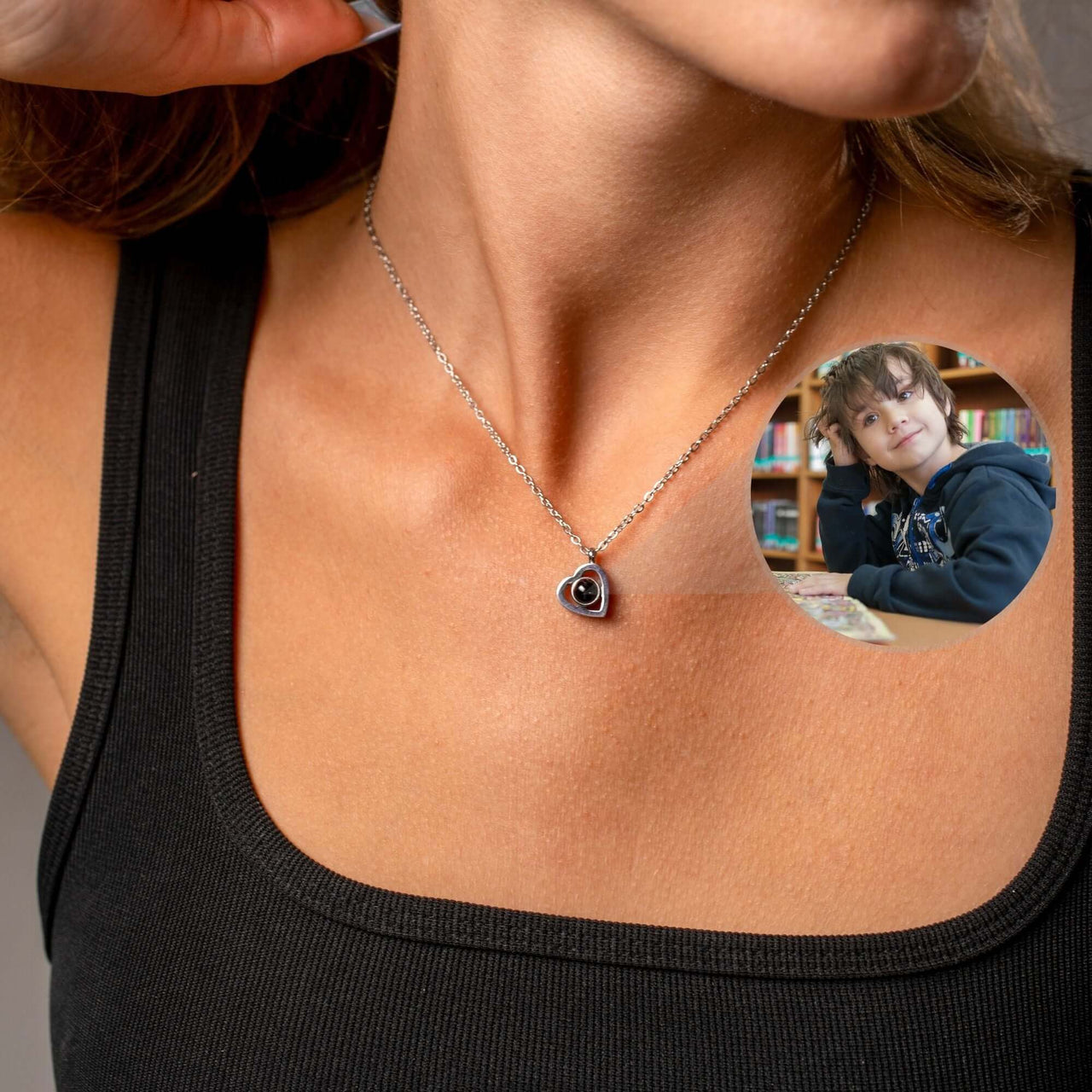 Heart Photo Necklace - Personalised Necklace - Customised Necklace Necklace Brother & Sisters