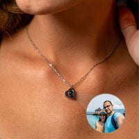 Thumbnail for Heart Photo Necklace - Personalised Necklace - Customised Necklace Necklace Silver Brother & Sisters