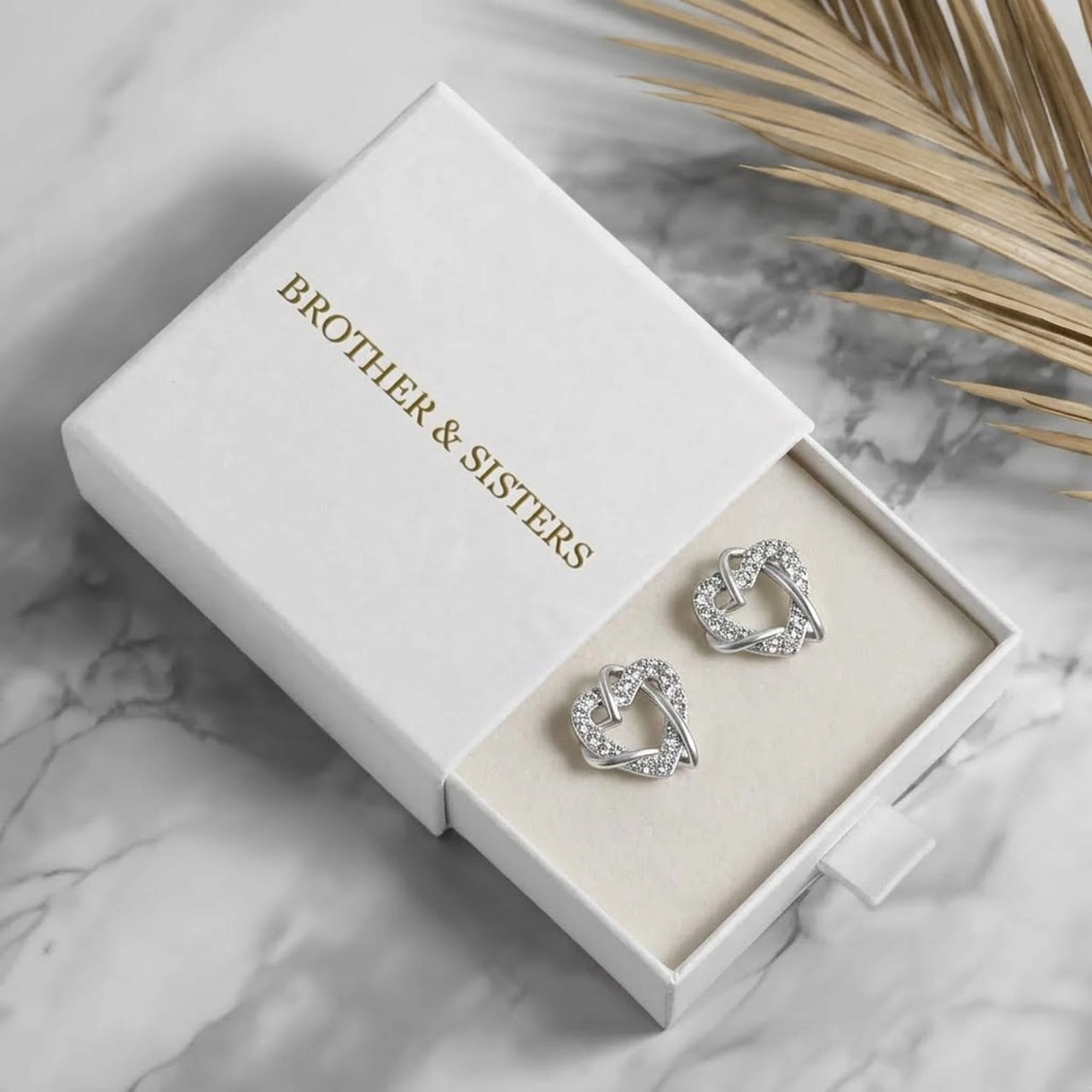Boucles d'oreilles coeur argent — dans l'écrin cadeau, argent | SKU: 4478648-platinum-plated-clear