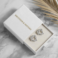 Thumbnail for Boucles d'oreilles coeur argent — dans l'écrin cadeau, argent | SKU: 4478648-platinum-plated-clear
