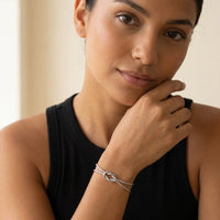 Thumbnail for Knot Couple Bracelet silver worn on wrist