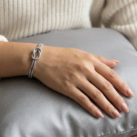 Thumbnail for Lane B v2 Knot Couple Bracelet silver solo daily wear Vietnamese woman cool ivory cozy interior