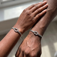 Thumbnail for Lane B v2 Knot Couple Bracelet silver siblings West African Nigerian Ghanaian sister brother family bond