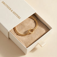 Thumbnail for Lane B v5 Knot Couple Bracelet gold gift box ONE bracelet suede pouch texture visible