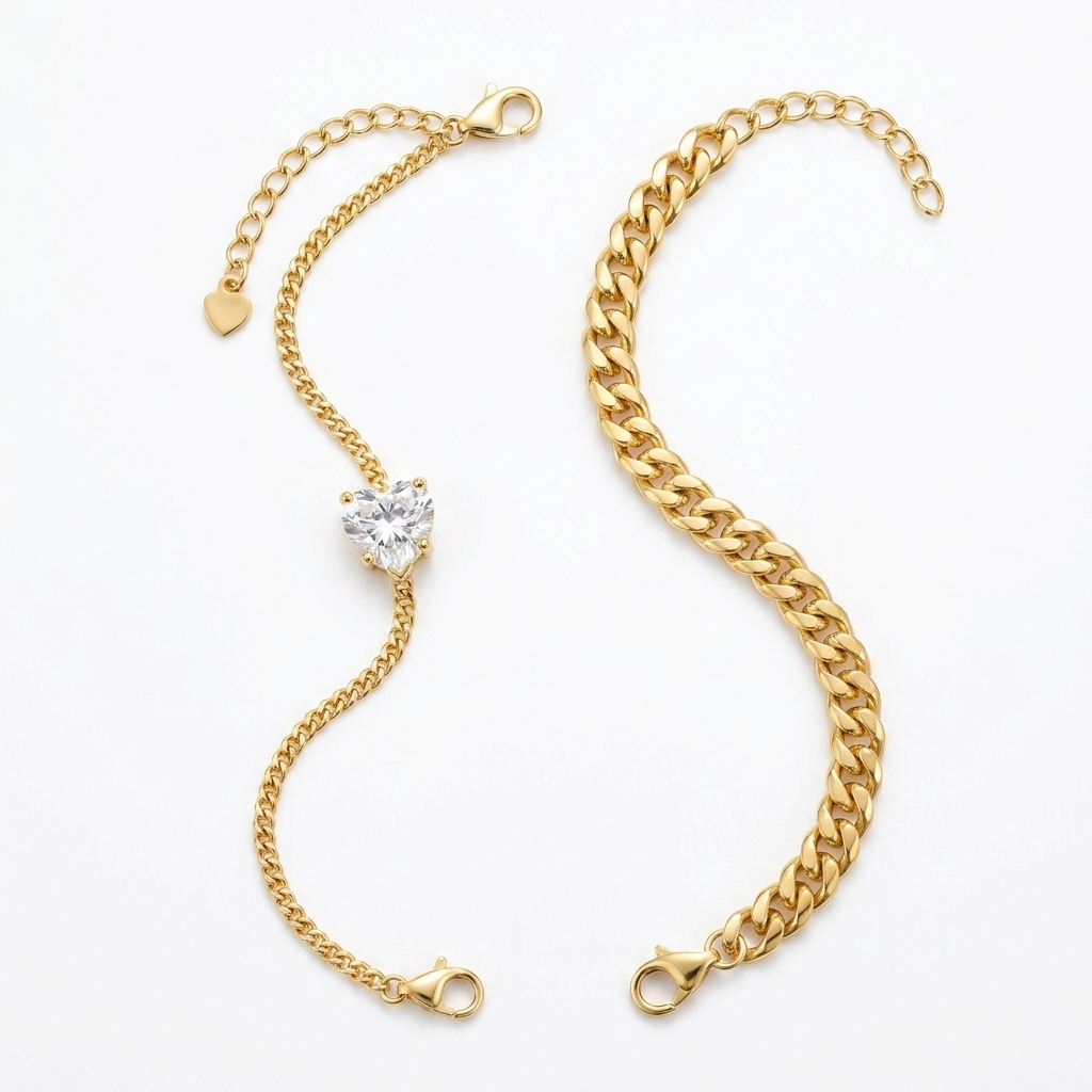 Heart Bond Matching Bracelet Set Gold pair packshot
