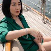 Thumbnail for Bracelet amitié — photo portée un jour de détente, argent | SKU: lamenthe-wg