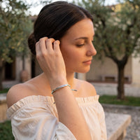 Thumbnail for Bracelet cordon — photo portée, geste du quotidien, argent | SKU: lamenthe-wg