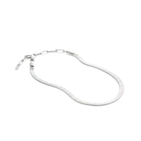 Thumbnail for Layla anklet silver packshot — flat herringbone snake chain with paperclip extension, waterproof 316L stainless steel