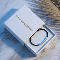 Thumbnail for Zwarte armband — in de cadeaudoos, zilver | SKU: lecaviar-wg