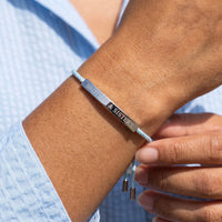 Thumbnail for Bracelet tressé — gros plan sur les détails, argent | SKU: leciel-wg