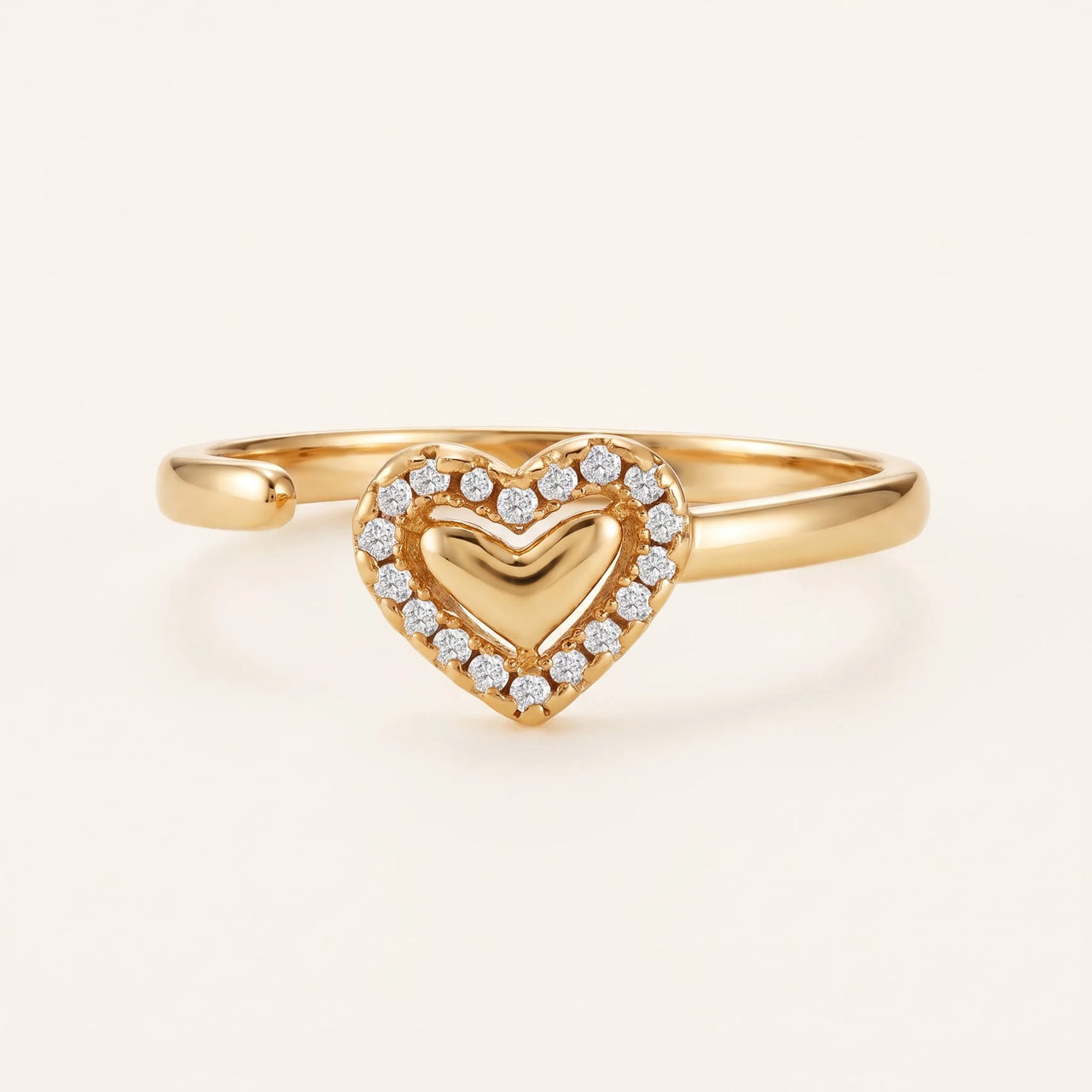 Hartjes ring — productfoto op witte achtergrond, goud | SKU: lecoeur