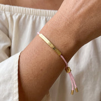 Thumbnail for Touw armband — close-up van de details, goud | SKU: lecorail-g