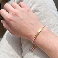 Thumbnail for Gevlochten armband — gedragen, echte grootte, goud | SKU: lecorail-g