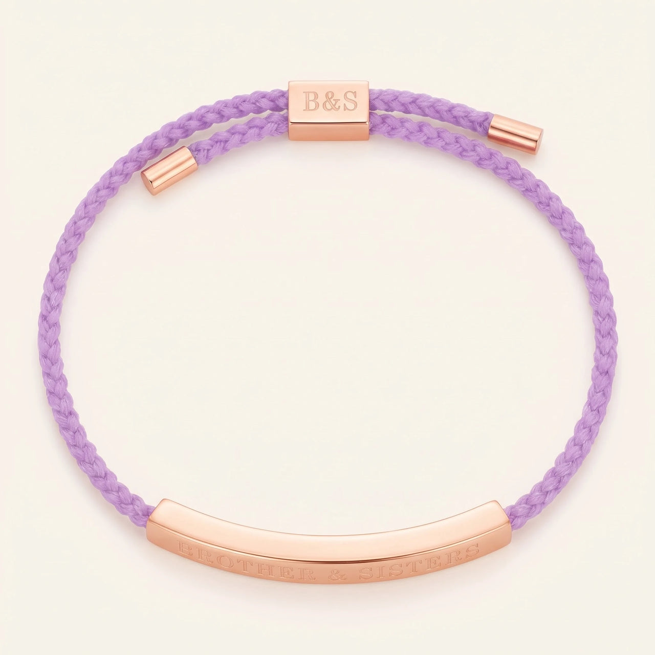 Bracelet violet — photo produit sur fond blanc, or rose | SKU: lemauve-rg