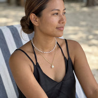 Thumbnail for Collier perles — photo portée un jour de détente, or | SKU: lepure