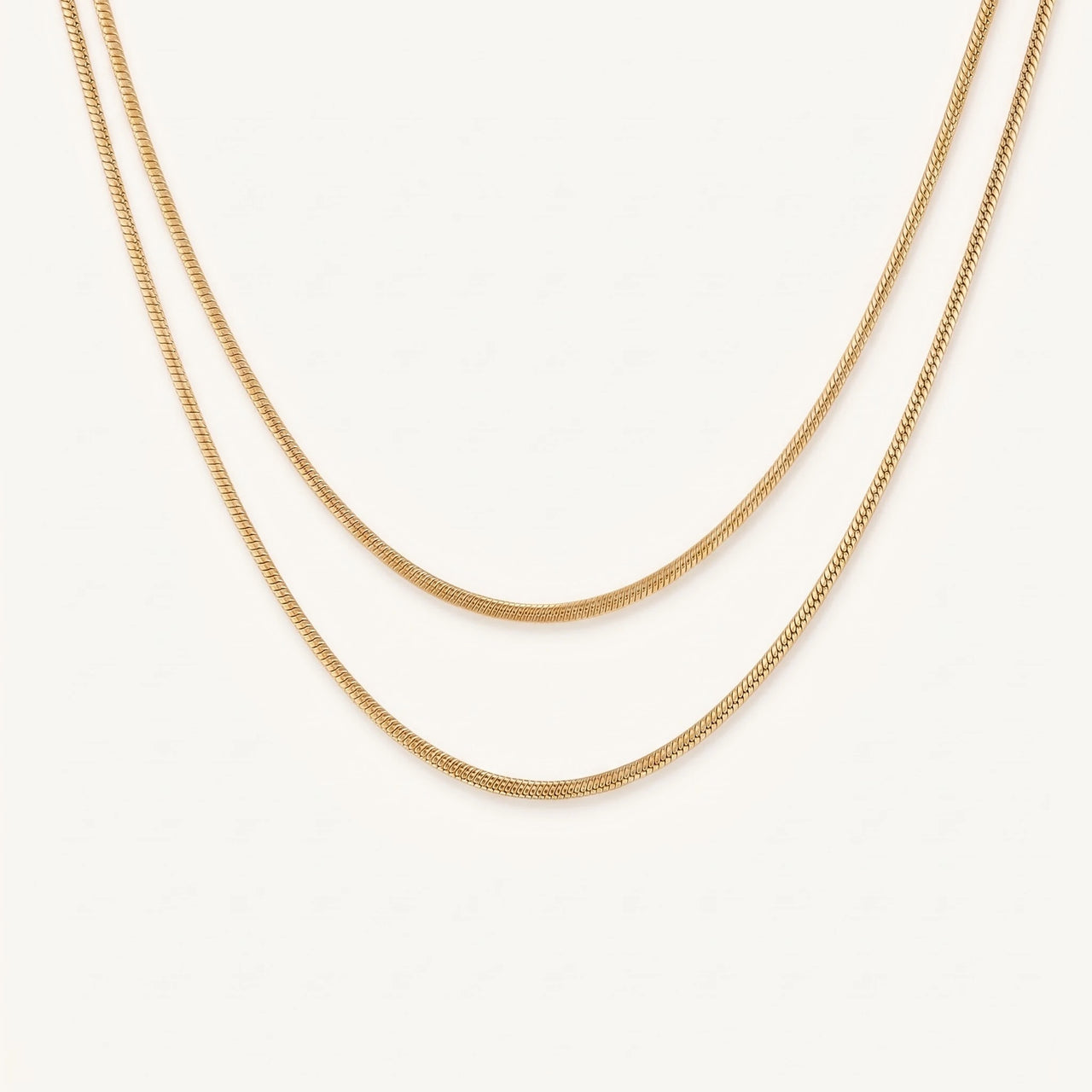 Collier maille serpent — photo produit sur fond blanc, or | SKU: lesimplenecklace