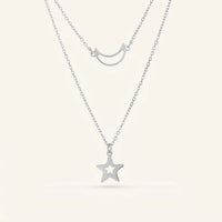 Thumbnail for Maan ketting — productfoto op witte achtergrond, zilver | SKU: letoile-wg