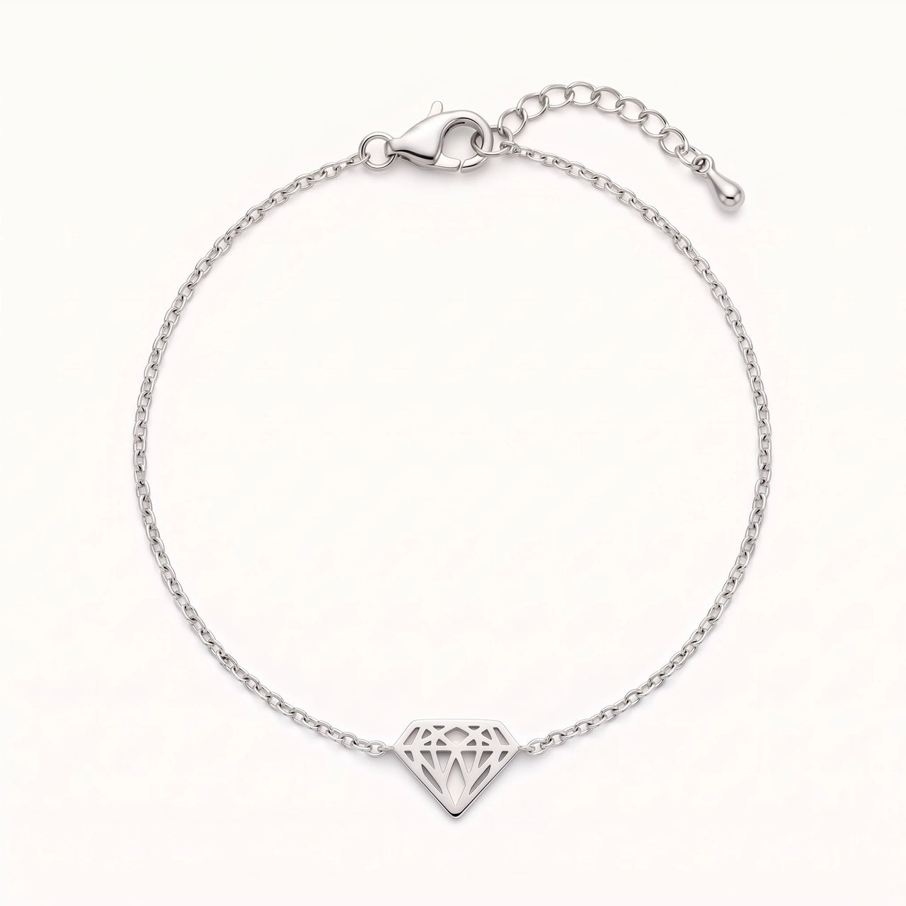 Minimalistische armband — productfoto op witte achtergrond, zilver | SKU: 11662607-white-gold