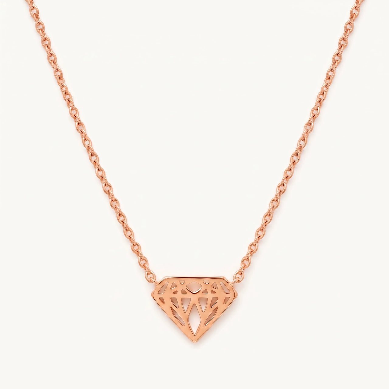 Collier géométrique — photo produit sur fond blanc, or rose | SKU: 12791388-rose-gold