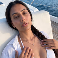 Thumbnail for Collier géométrique — photo portée, or rose | SKU: 12791388-rose-gold