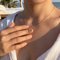Thumbnail for Collier fin femme — photo portée, taille réelle, or | SKU: 22173453-gold