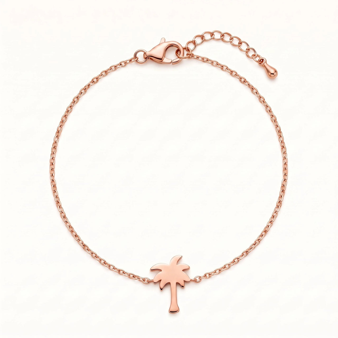 Palmboom armband — productfoto op witte achtergrond, rosé goud | SKU: 7819407-rose-gold-color