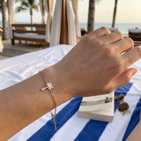 Thumbnail for Palmboom armband — gedragen, echte grootte, rosé goud | SKU: 7819407-rose-gold-color