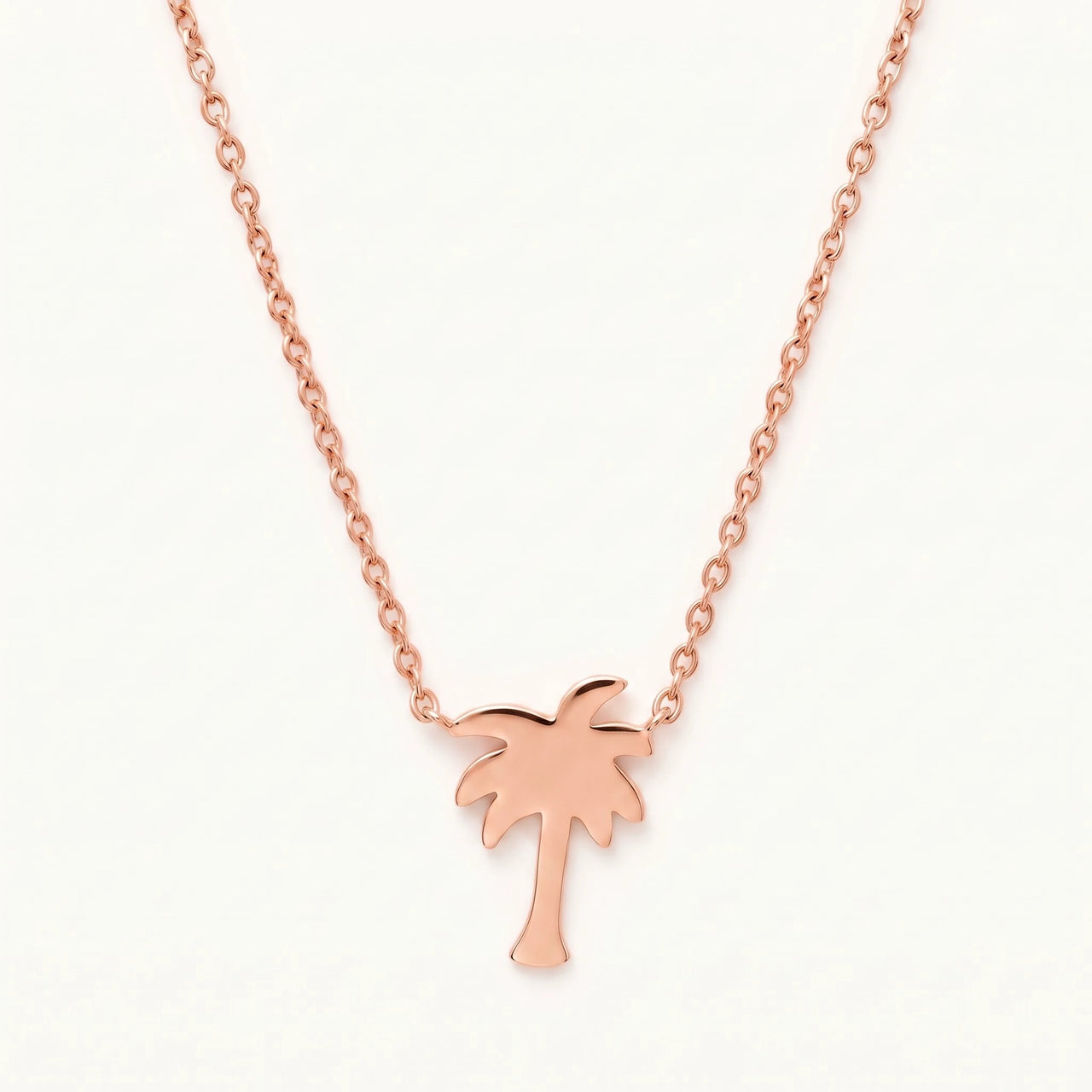 Palmboom ketting — productfoto op witte achtergrond, rosé goud | SKU: 8732822-rose-gold-color