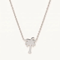 Thumbnail for Palmboom ketting — productfoto op witte achtergrond, zilver | SKU: 8732822-silver-plated