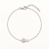 Thumbnail for Little Pineapple Bracelet, silver charm bracelet | SKU: 9178613-white-gold