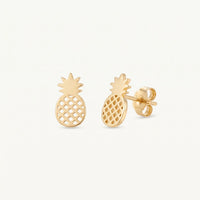 Thumbnail for Boucles d'oreilles ananas — photo produit sur fond blanc, or | SKU: 437186-gold-color