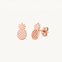 Thumbnail for Boucles d'oreilles ananas — photo produit sur fond blanc, or rose | SKU: 437186-rose-gold-color