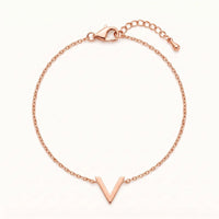 Thumbnail for Bracelet chevron — photo produit sur fond blanc, or rose | SKU: 9443177-rose-gold