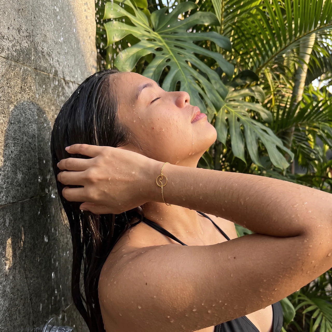 Armband dames — gedragen onder de douche, waterproof, goud | SKU: 17429078-gold