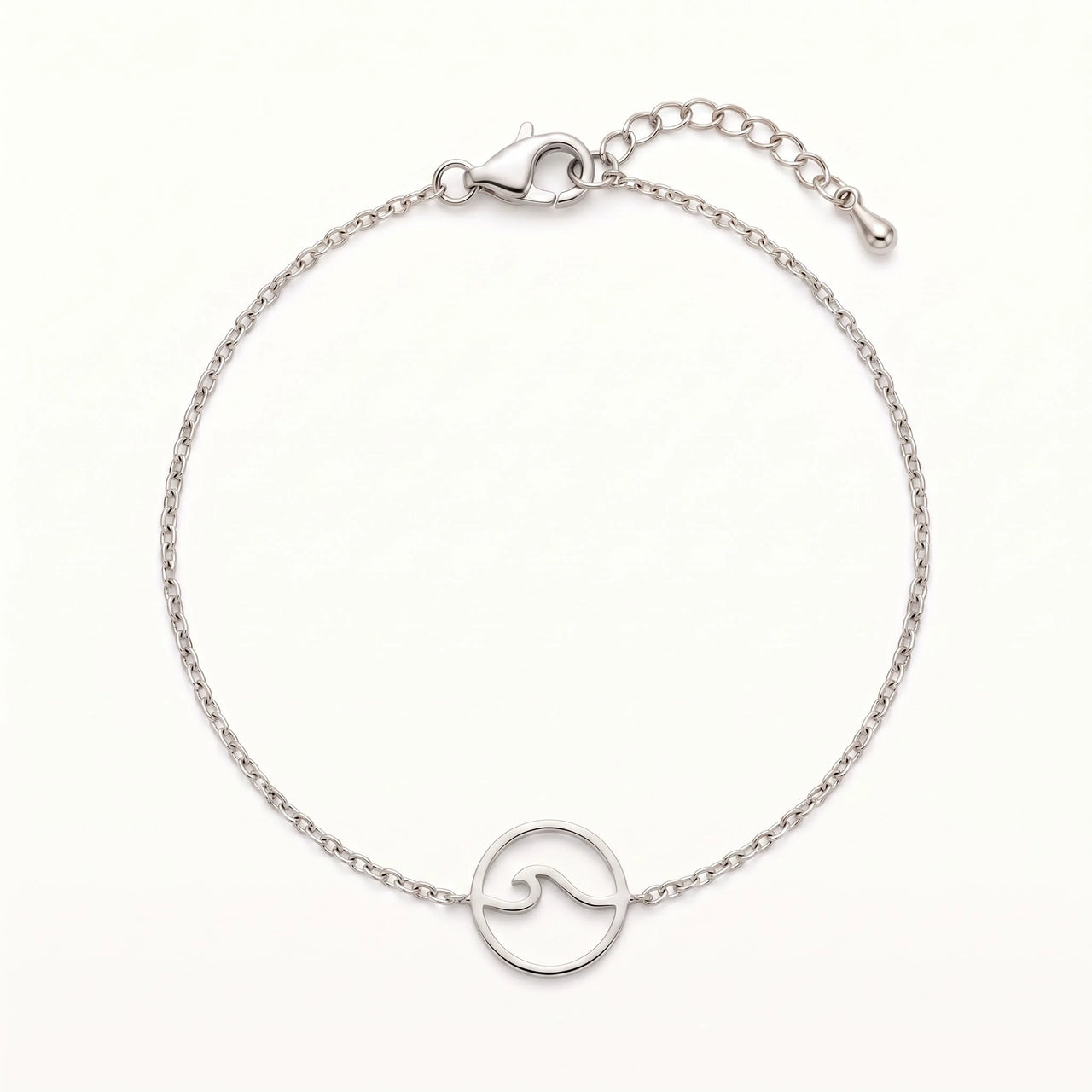 Surf armband — productfoto op witte achtergrond, zilver | SKU: 17429078-white-gold