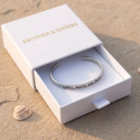 Thumbnail for Loyal, Brave, And, True, silver bracelet — gift box | SKU: lbat-rg