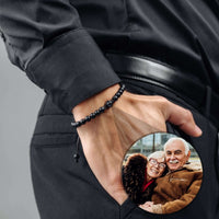 Thumbnail for Minimalist Photo Bracelet featuring premium lava stones, showcasing cherished moments with loved ones by Brother & Sisters.