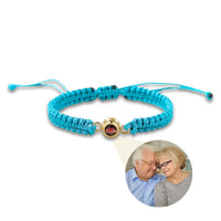 Thumbnail for Man Blue Photo Bracelet featuring a photo pendant, stylish design by Brother & Sisters, perfect gift for men.